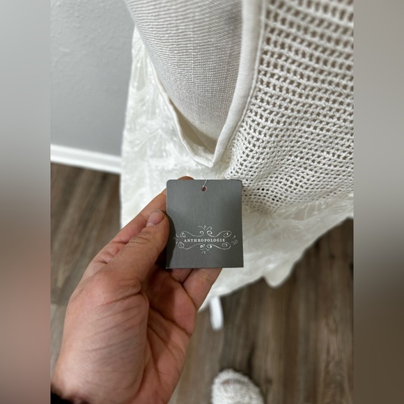 Anthropologie Heartloom Tunic Tank Women’s Medium Racerback Mesh Lace Ivory NEW - Picture 8 of 8